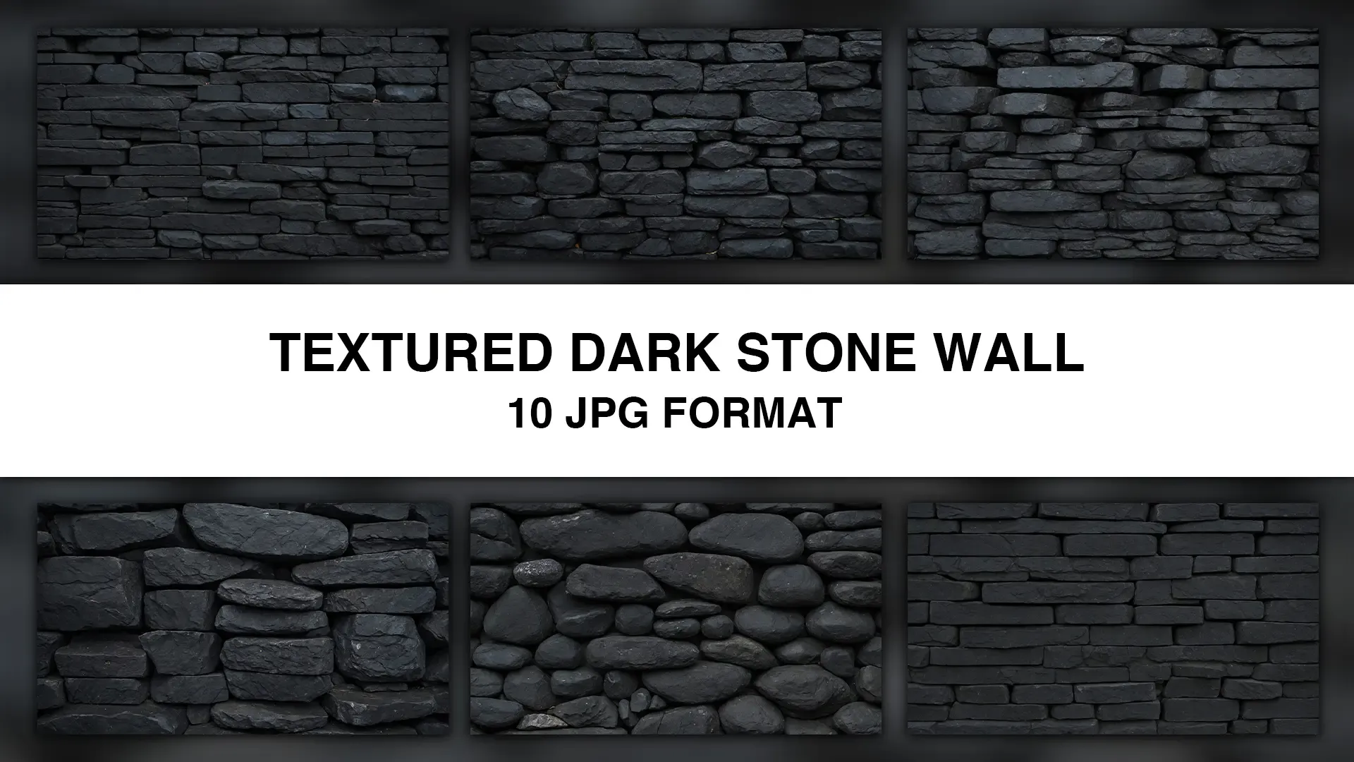 Textured Dark Stone Wall Background Pack of 10 Images